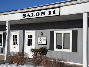 Salon 11 storefront sign, 1421 Racine St, Delavan, WI